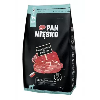 PAN MIĘSKO Wieprzowina z dzikiem (dorosły) chrupki XL - Karma sucha dla psa - 20kg