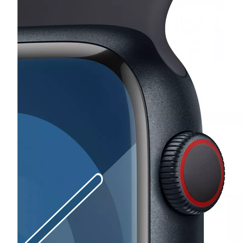 APPLE Watch Series 9 GPS + Cellular 45mm Midnight Aluminiowa koperta z Midnight sportowym paskiem - M/L (MRMD3QF/A)