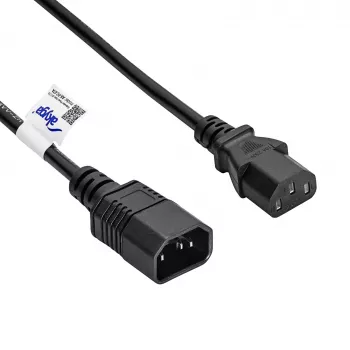 Przedłużacz zasilający Akyga AK-PC-07A IEC C14 do IEC C13, 3x 0,75 mm², 3 m, czarny