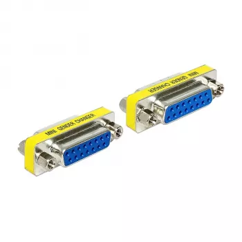 Kabel zmieniający płeć złącza DELOCK Sub-D 15 (żeński-żeński), niebieski/srebrny, model 65480