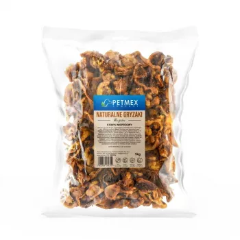 Przysmaki dla psa PETMEX Paski wieprzowe 1 kg — jednoskładnikowa przekąska wieprzowa, hipoalergiczna, bezzbożowa, bez cukru