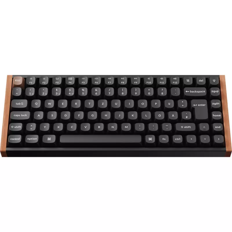 Keychron K2 HE (schwarz/holz, DE-Layout, Gateron Double-Rail Magnetic Nebula, Aluminiumrahmen)