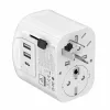 Podróżny adapter ładowania GEMBIRD TPA-EU2A1C15-01-W — 15W, wtyczka typu E, 2× USB-A + 1× USB-C, 100–250V