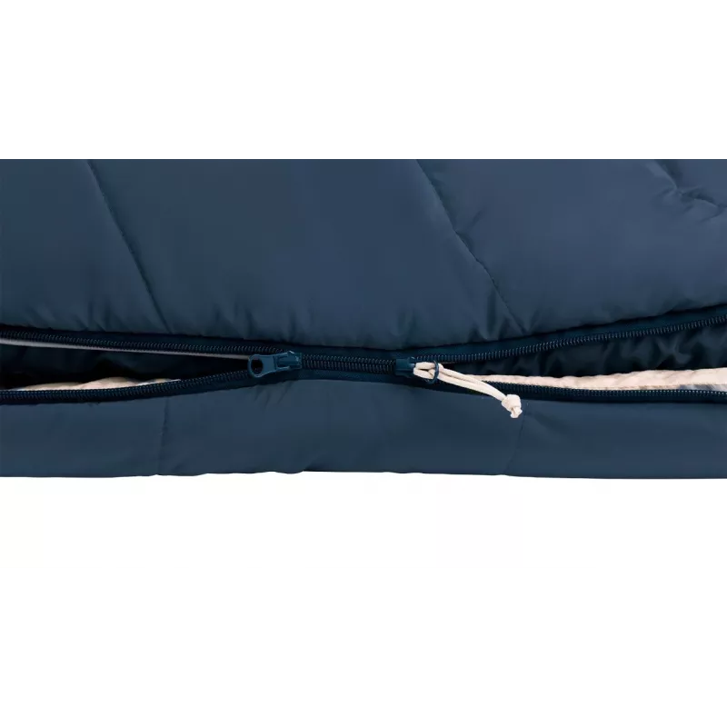Śpiwór Outwell dziecięcy mumia poliestrowy niebieski — długość 1700 mm, szerokość 630 mm, dla użytkowników do 150 cm