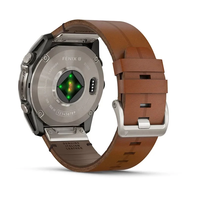 Garmin Fenix 8 3,56 cm (1,4 inch) AMOLED 51 mm cyfrowy 454 x 454 pikseli ekran dotykowy tytanowy Wi-Fi GPS (satelitarny)