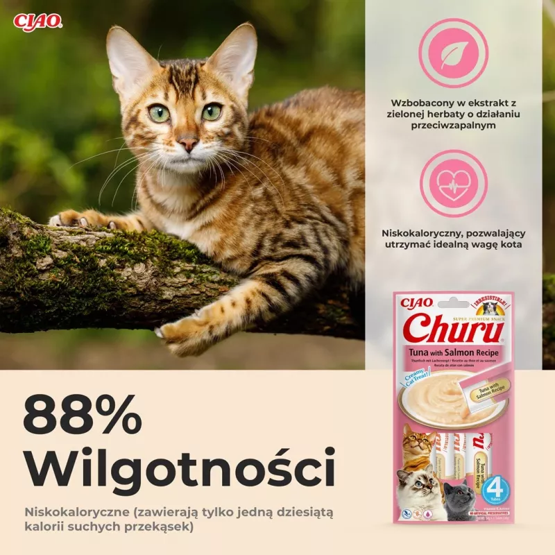 INABA Churu Tuńczyk z łososiem - przysmaki dla kota - 4x14 g