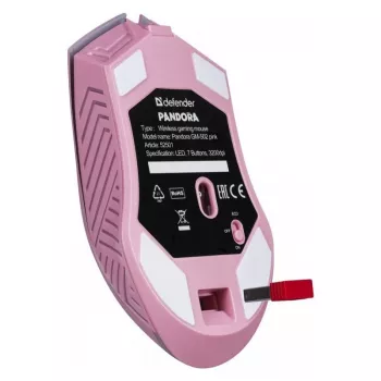 Bezprzewodowa mysz gamingowa DEFENDER P ANDORA PINK interfejs