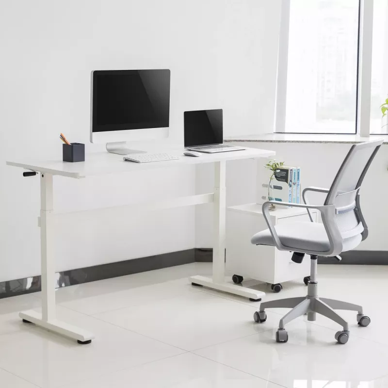 Biurko z ręczną regulacją wysokości Ergo Office, max 40 kg, maks. wysokość 117 cm, z blatem do pracy stojąco-siedzącej, ER-401 W