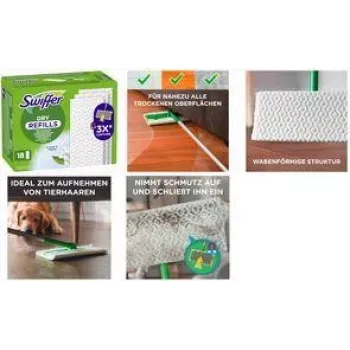 Swiffer Ściereczki suche Swiffer opakowanie uzupełniające, 72 szt. — jednorazowe ściereczki do zamiatania do mopów Swiffer