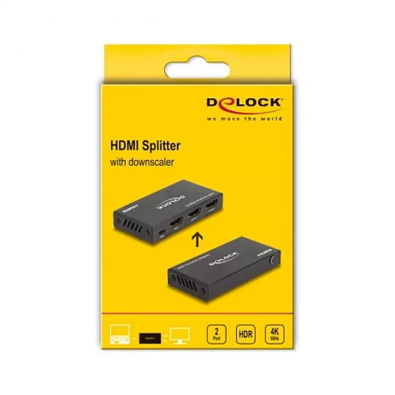 DeLOCK HDMI Splitter 1 x HDMI wejście na 2 x HDMI wyjście 4K 60 Hz