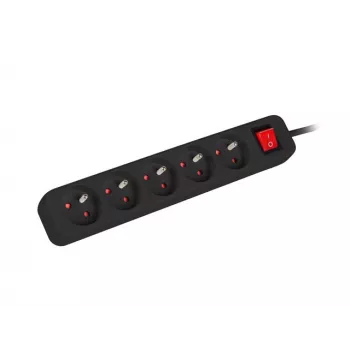 Przedłużacz zasilający Lanberg PS1-05E-0300-BK 3 m 5 gniazd AC Wewnętrzny Biały