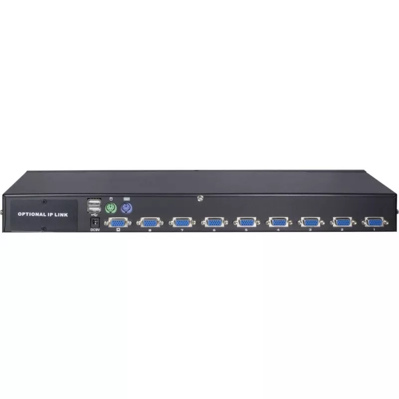Inter-Tech KVM AS-9108DU Instalacja w szafie rack Czarny Przełącznik klawiatura/wideo/mysz (KVM) (88887233)