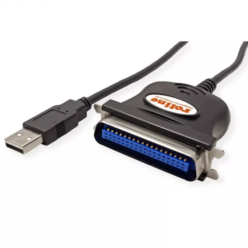 ROLINE 12.02.1092 Adapter kablowy IEEE 1284 USB-A Czarny (12.02.1092)