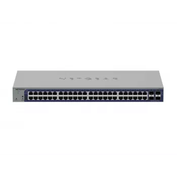 Zarządzalny przełącznik Gigabit Ethernet Netgear GS752TX, 48x RJ-45 10/100/1000, obsługa 10G, 1U do montażu w szafie, szary
