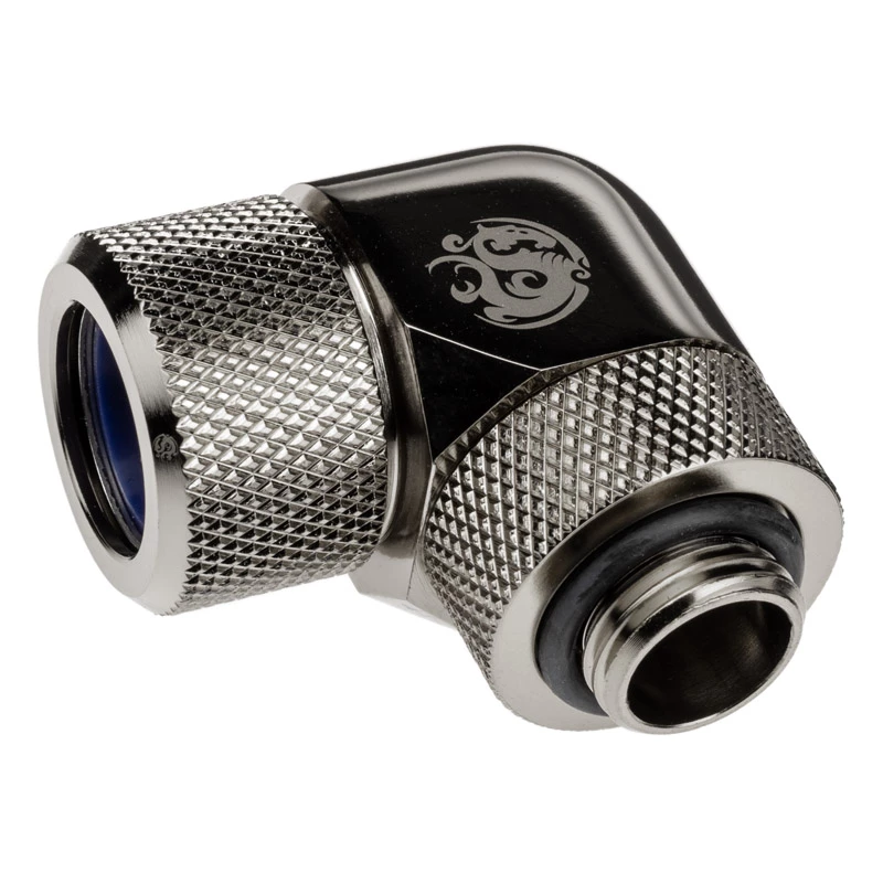 Adapter 90° BitsPower Advanced Multi-Link G1/4 cala AG do twardej rurki 14 mm OD — obrotowy