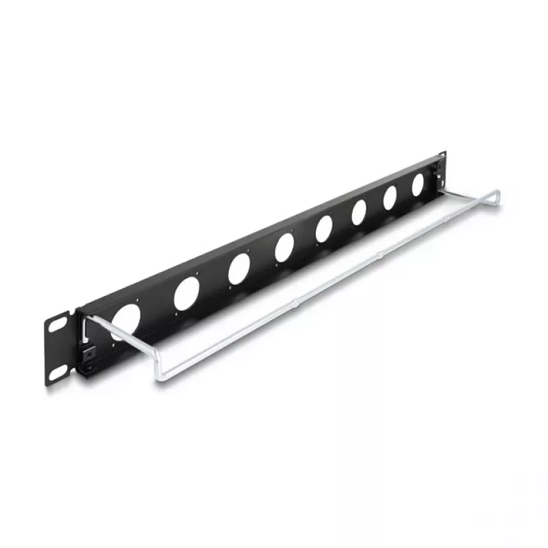 DeLOCK 67059 19-calowy panel krosowy D-Type z odciążeniem, 8-portowy, 1U, czarny