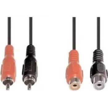 Kabel audio e+p B 98/5 5 m 2 x RCA czarny/czerwony