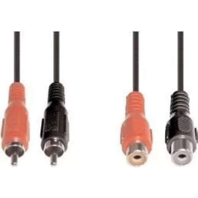 Kabel audio e+p B 98/5 5 m 2 x RCA czarny/czerwony