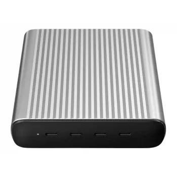 Ładowarka biurkowa HYPER 245W GaN do laptopa, smartfona, tabletu, czarna, srebrna, AC, szybkie ładowanie, do użytku wewnętrznego