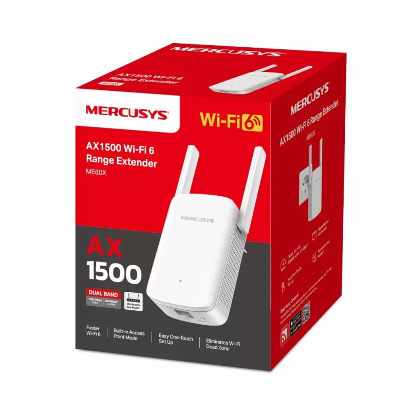 Repetitor Sygnału Mercusys Wi-Fi 6 AX1500 Dual Band - ME60X