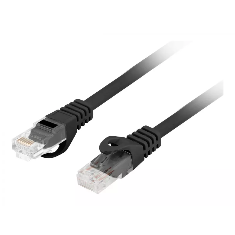 Kabel sieciowy Lanberg PCU6-10CU-0200-BK Cat6 U/UTP RJ-45 prosty 2 m czarny