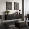 Chest of drawers cama meble Cama 4D MOUNTAIN 204x40x72 cm — Czarny & gold, MDF/particle board