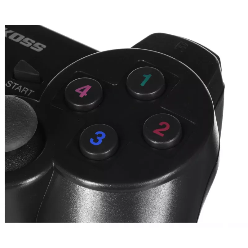 Gamepad VAKOSS GP-3925BK czarny bezprzewodowy RF analogowo-cyfrowy do PC i PlayStation 3, 12 przycisków, 2,4 GHz, nanoodbiornik
