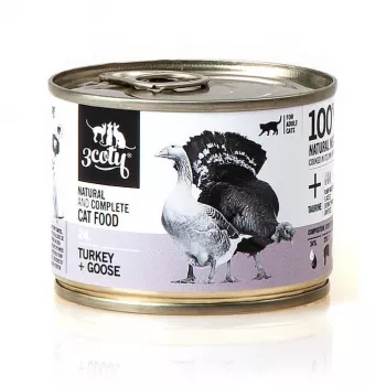 3Coty 24 mokra karma dla dorosłych kotów z indykiem i gęsią, 180 g