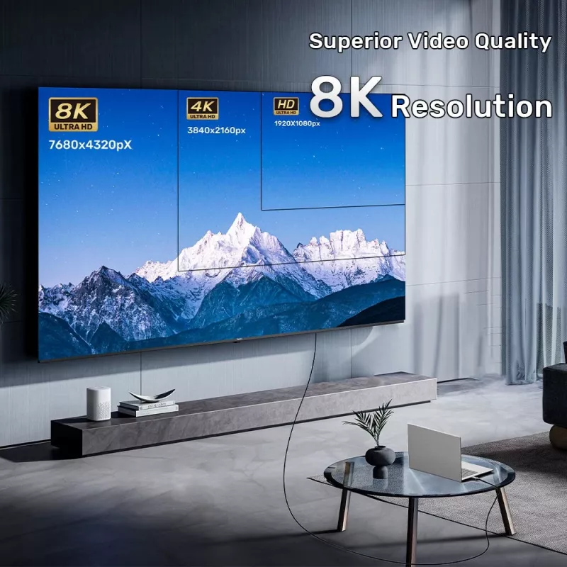 Kabel HDMI Unitek C11085GY01-15M — HDMI Typ A na A, 30 m, HDMI 2.1, 8K@60Hz, 4K@144Hz, pozłacane styki, czarny