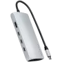 Stacja dokująca / replikator portów Satechi ST-P8KES — przewodowy USB 3.2 Gen 1 Type-C, Gigabit Ethernet, czytnik kart SD, srebrny