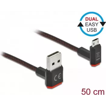 Kabel USB DeLOCK EASY-USB 2.0 Typ-A na Micro-B 0,5 m Czarny