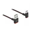 Kabel USB DeLOCK EASY-USB 2.0 wtyk męski typu A na wtyk męski typu C kątowy 0,5 m czarny