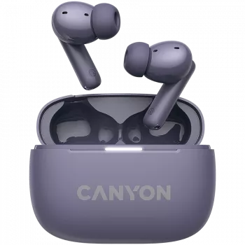 Słuchawki Canyon CNS-TWS10PL True Wireless Stereo (TWS) douszne do rozmów/muzyki/sportu/codziennego użytku USB Type-C Bluetooth Fioletowe (CNS-TWS10PL)
