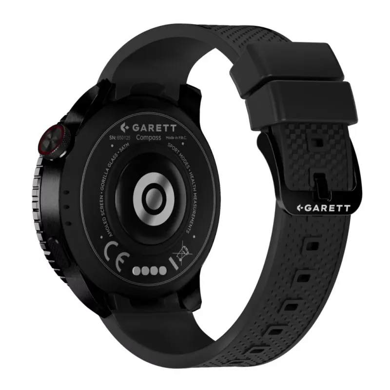 Smartwatch Garett Compass GPS czarny — smartwatch Garett Compass GPS, czarny