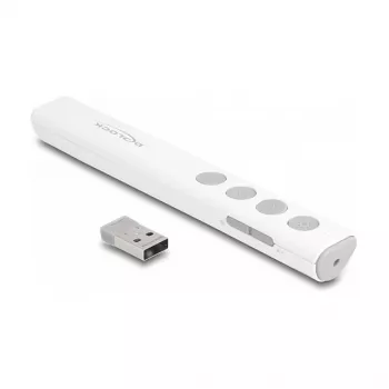 DeLOCK Prezenter USB Laser biały bezprzewodowy nano odbiornik USB RF