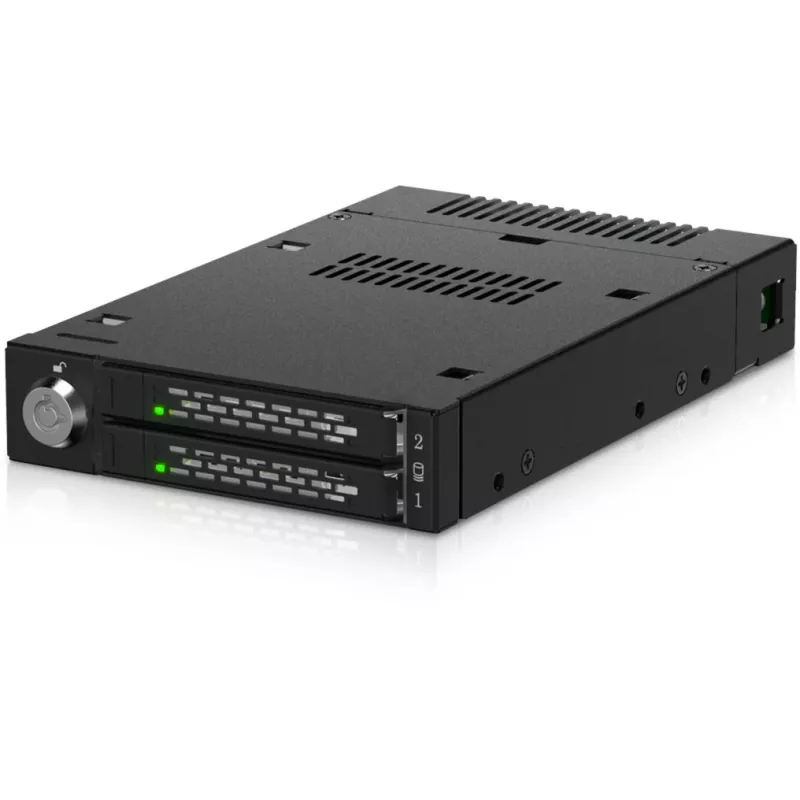 ICY DOCK - ToughArmor - MB834MK-B V2 - 2x M.2 NVMe na 1x wnękę 3,5 cala mobilna kieszeń metalowa z zamkiem na klucz SlimSAS 4i czarna