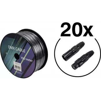 Zestaw kabli DMX EUROLITE 20000431 — przewody 2 x 0,22 mm², długość 100 m