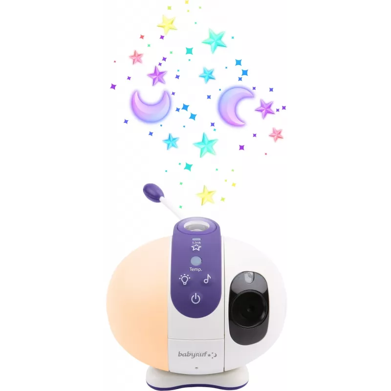 Wewnętrzna kamera panoramiczna Wi‑Fi Olympia BC 2000 — 2 MP, 1080p, 330° w poziomie / 145° w pionie, 2,4 GHz, Android/iOS (fioletowy/biały)