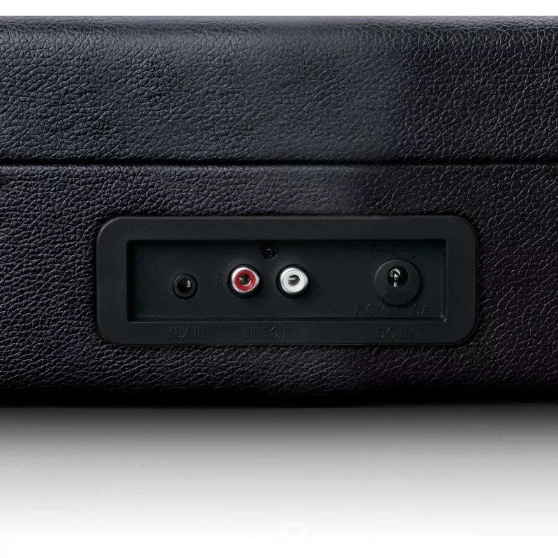 Gramofon z napędem paskowym Lenco TT-115 Czarny — przenośny odtwarzacz w stylu walizki, Bluetooth 5.0, nagrywanie USB, 33/45/78 obr./min