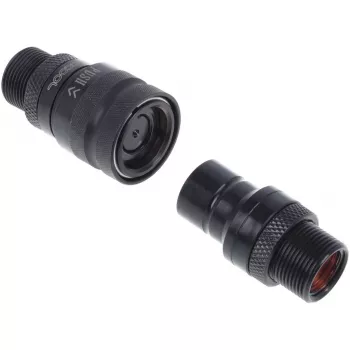 Eiszapfen Schnellverschlusskupplungsset mit Doppel Schottverschraubung G1/4 IG - Deep Black (schwarz (matt), für weiche Schläuche (PVC, Silikon, Neopr