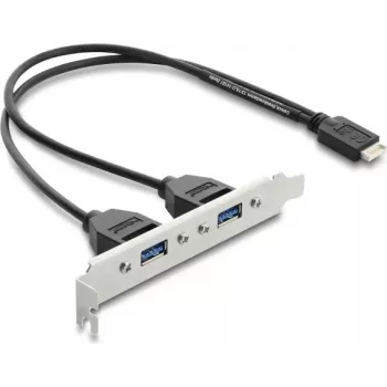 Karta adaptera wewnętrznego USB Type-E Key B DELOCK 67346 — 2× USB-A 5 Gb/s z zaślepką slotu