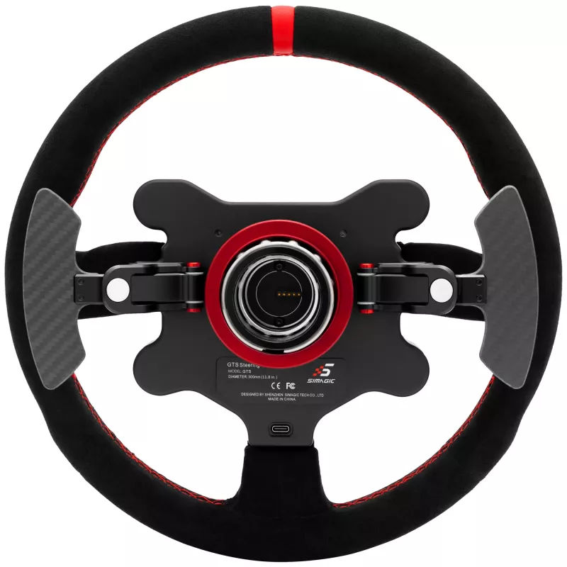 Kierownica Simagic GTS Alcantara S202 — pokryta Alcantarą kierownica do wyścigów symulacyjnych, model S202