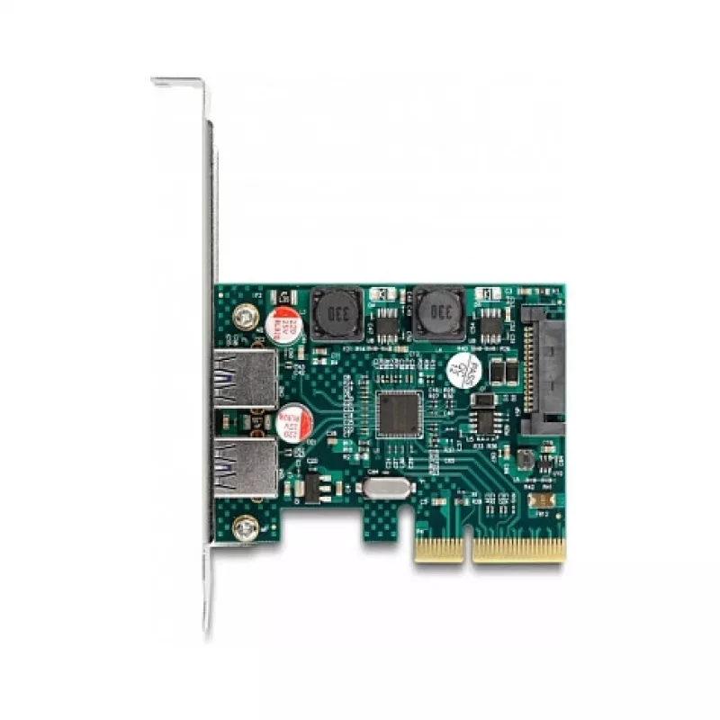 Karta DeLOCK PCI Express x4 na 2 zewnętrzne porty USB 10 Gb/s Typ-A żeński Low Profile
