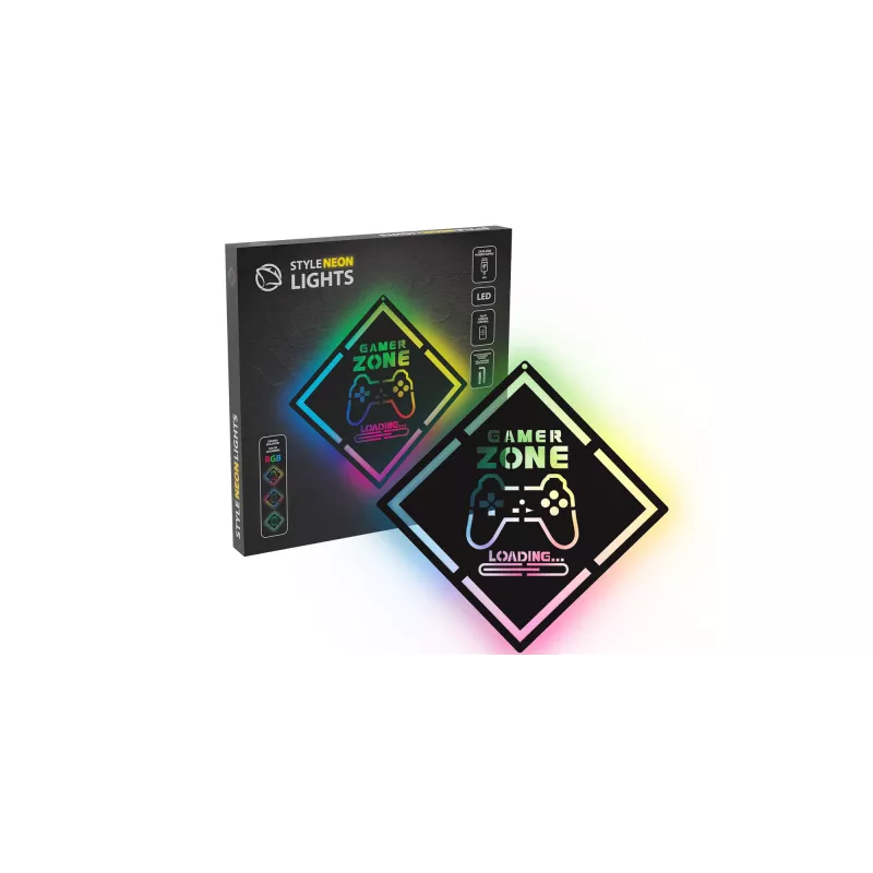 Neon LED MANTA MASNL132RGB Style Neon Lights GAMER ZONE, podświetlana dekoracja ścienna RGB