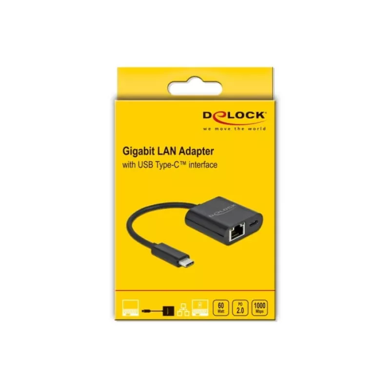 Adapter USB Type-C DeLOCK 66644 Gigabit LAN Power Delivery