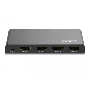 Digitus 4K HDMI Switch 3x1 Metal Czarny 18 Gbit/s