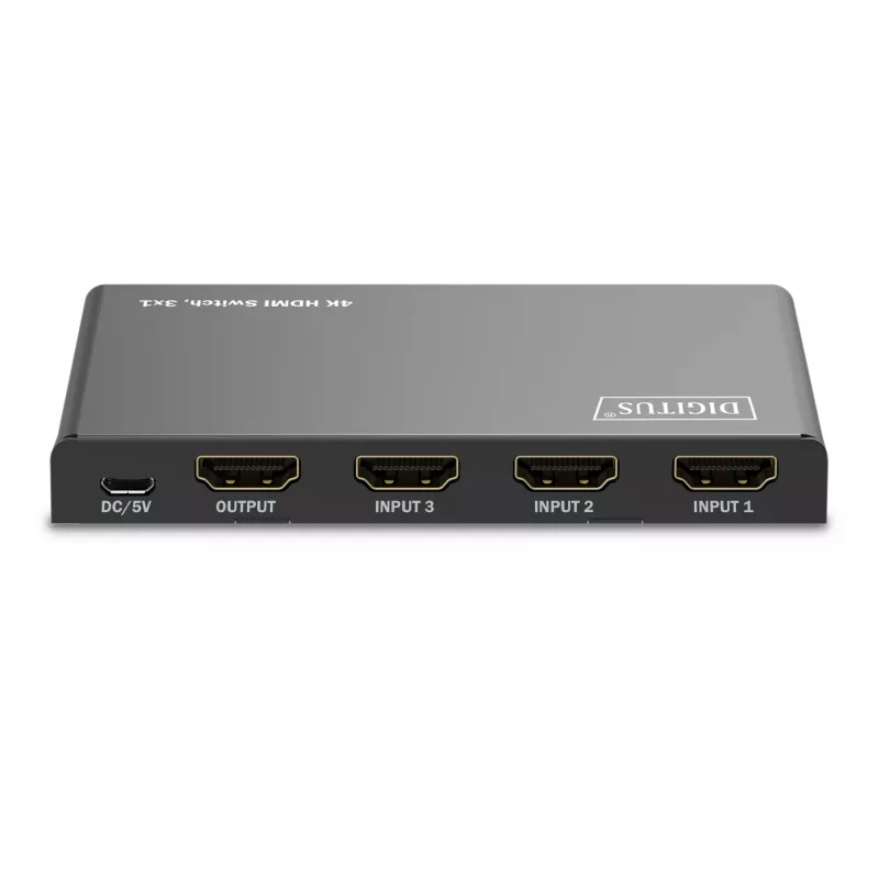Digitus 4K HDMI Switch 3x1 Metal Czarny 18 Gbit/s