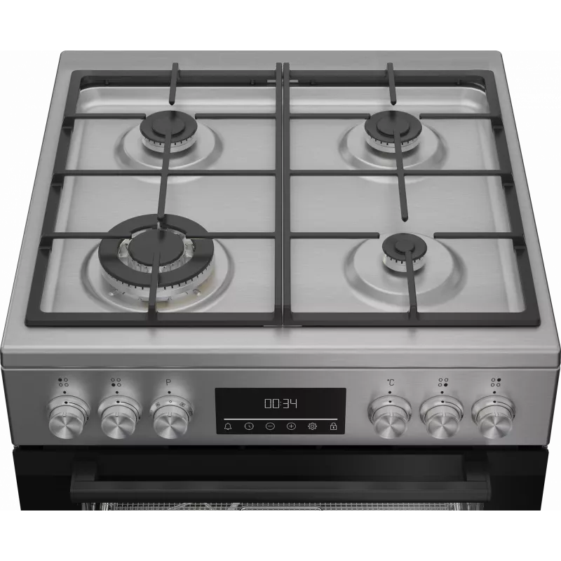 Kuchenka BEKO | FBMA61330GXDT | Typ płyty grzewczej: Gazowa | Typ piekarnika: Elektryczny | Stal nierdzewna | Szerokość 60 cm | Grillowanie | LED | Głębokość 60 cm | 72 L