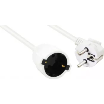 Kabel przedłużający helos 262878 CEE 7/7 (wtyk męski kątowy) do CEE 7/7 (gniazdo żeńskie proste) 250V 16A 10m biały