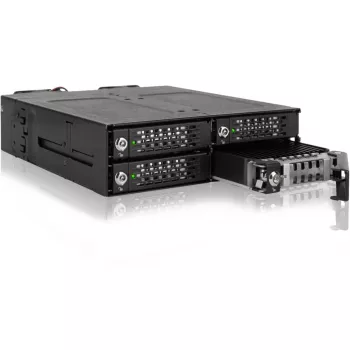 ICY DOCK - ToughArmor MB720MK-B V3 - 4x PCIe 4.0 M.2 NVMe do 4x OCuLink w 1x 5,25-calowej zatoce mobilnej ramce metal czarny z zamkiem na klucz (kompatybilny z trybem tri-mode)